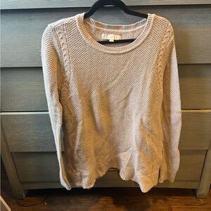 LOFT Women's Beige Cable Knit Sweater